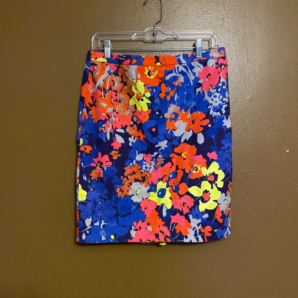 Loft A-line skirt 10p bright florals